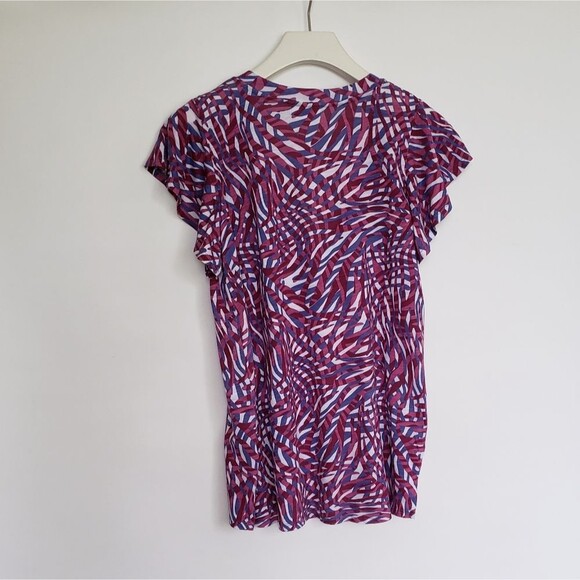 t.LA Anthropologie Wayfaring Tee Zebra Print Top Tee T-Shirt Pink Purple Cotton - Picture 6 of 7